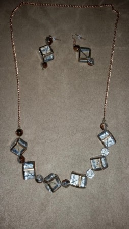 Glass Cubes Trimmed in Bronze